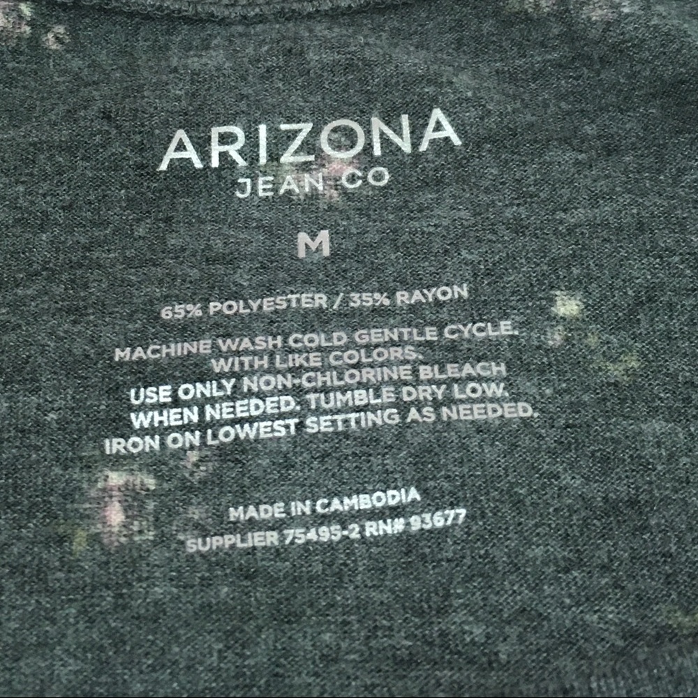 🌷3 Tops for $18 - NWT Arizona Jean Co. Grey Floral Crew Neck Shirt - Picture 16 of 16
